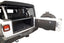 Tuffy Deluxe Enclosure For Jeep Wrangler W/ Subwoofer installed with open lid showcasing secure storage.