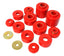Energy Suspension 80-98 Ford F250/F350 / 80-92 Ford F100/F150 / 85-98 Ford F450 Red Body Mount Set components