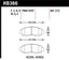 HB366 Brake Pad Dimensions for Honda and Acura Models