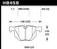 Hawk 04-06 BMW 525I / 06-07 BMW 525Xi/530Xi / 08-10 528I / 04-07 530I / 08-09 535Xi / 09-10 535i HP brake pad dimensions