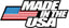 Made in the USA logo with American flag design