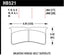 Wilwood Bridge-Bolt Superlite HB521 brake pad dimensions