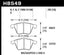 HB549 dimensions for Hawk 07-08 Mazdaspeed3/06-07 Mazdaspeed6 HP+ Street Front Brake Pads.