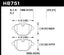 Hawk 2015 BMW 428i Gran Coupe / 11-16 535i / 11-16 X3/X4 HPS 5.0 Rear Brake Pads diagram with dimensions