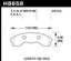 Hawk 2010-2013 Chevy Corvette Grand Sport (One-Piece Pads) High Perf. Street 5.0 Front Brake Pads dimensions diagram