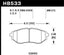 Hawk 2006-2007 Subaru B9 Tribeca Limited HPS 5.0 Front Brake Pads dimensions and specifications