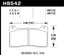 Hawk Wilwood 7816 HP+ Race Brake Pads dimensions diagram
