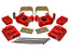 Energy Suspension 73-84 K5 Blazer 4WD Fullsize Red Complete Motor & Trans Mount Set Zinc Finish for offroad performance upgrades.