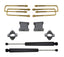 MaxTrac 16-18 GM C1500 2WD w/Stamped Steel/Alum. Susp. 3in Rear Lift Kit components including shocks and lift blocks.