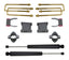 MaxTrac 16-18 GM C1500 2WD w/Stamped Steel/Alum. Susp. 4in Rear Lift Kit components including strut spacers and MaxTrac shocks.