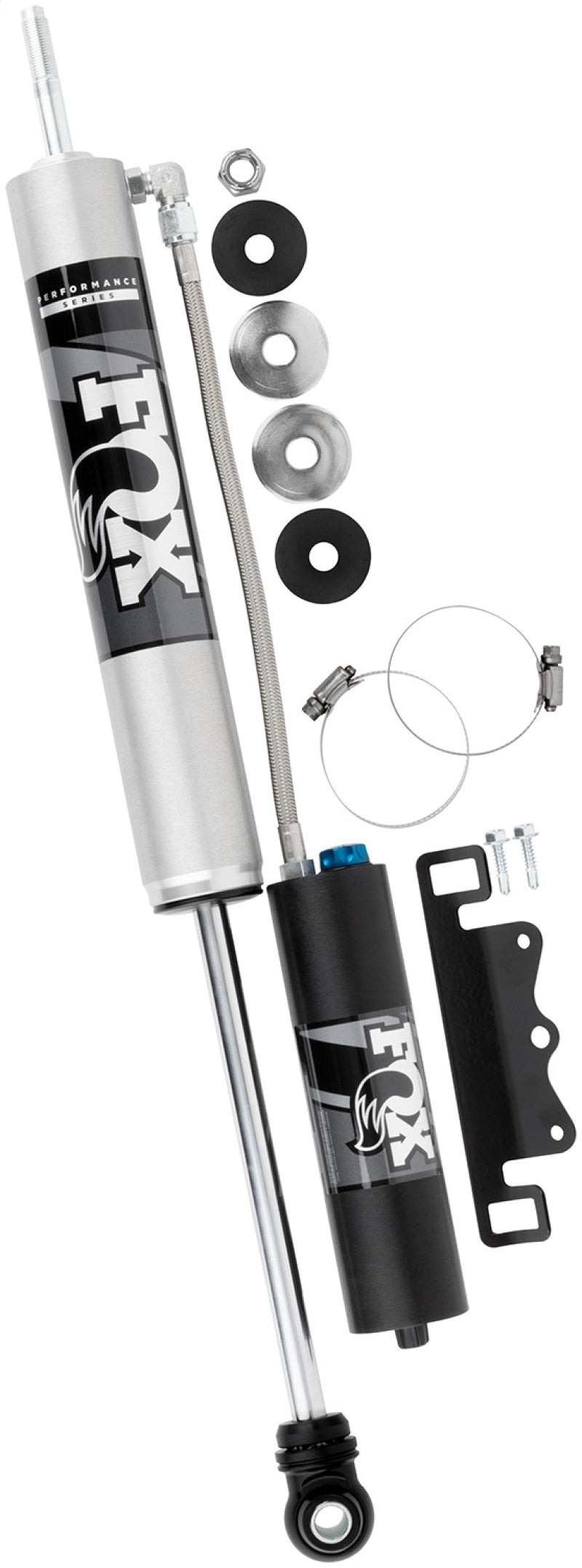 Fox 2005+ Ford Super Duty 2.0 Perf Series 9.6in Smooth Body Remote Res. Front Shock - CD Adj. for offroad performance upgrades