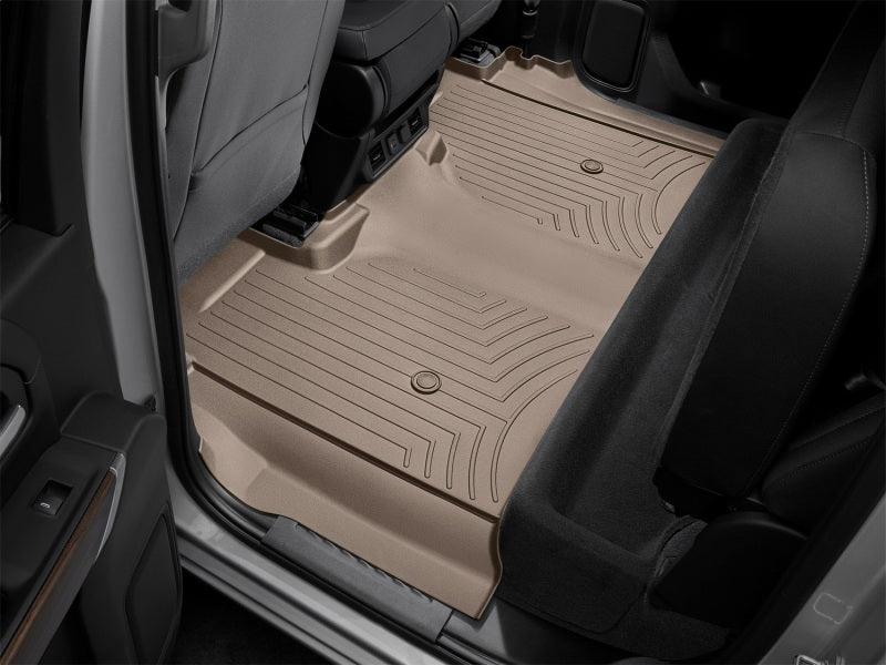 WeatherTech 2019+ Chevrolet Silverado 1500 Crew Cab (1st Row Bucket Seats) Rear FloorLiner - Tan Secondary image