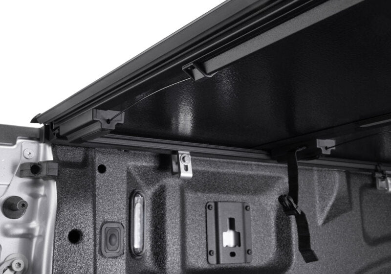 Interior view of BAK 04-14 Ford F-150 5ft 6in Bed BAKFlip G2 cover mechanism for truck bed access.