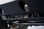 DV8 Offroad 18-23 Jeep Wrangler JL/JT Front Bumper Sway-Bar Disconnect Motor Skid Plate close-up view