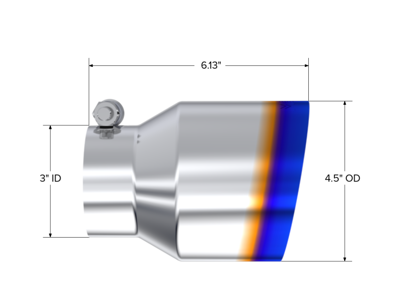 MBRP Universal Stainless Steel Dual Wall Tip 4.5in OD/3in Inlet/6.13in L Secondary image