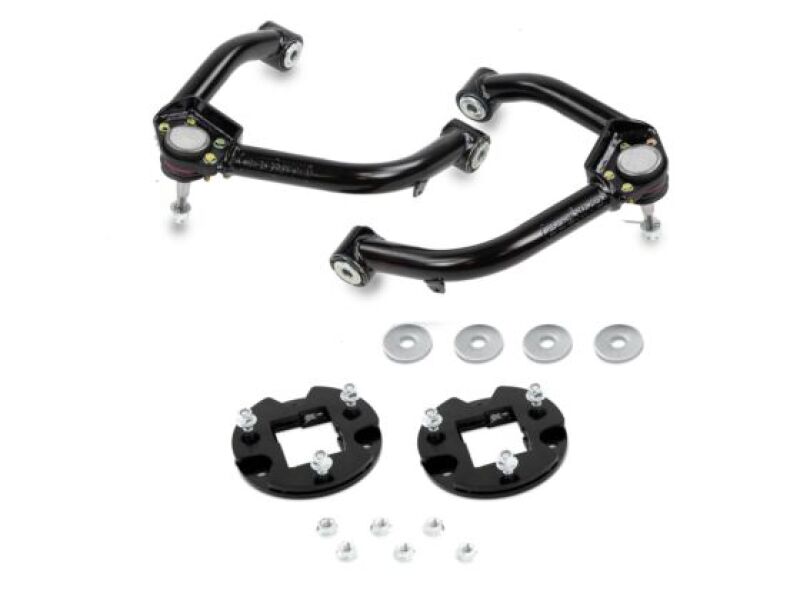 Cognito 19-24 Chevy/GMC Silverado/Sierra 1500 4WD 1in Standard Leveling Kit components including control arms and strut spacers.