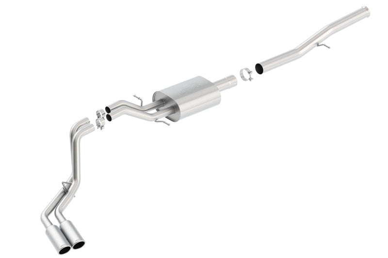 Borla 14 Silv/Sierra 1500 EC Std/CC Short 143.5in WB S-Type Dual Rolled Side Exit Cat-Back Exhaust system components