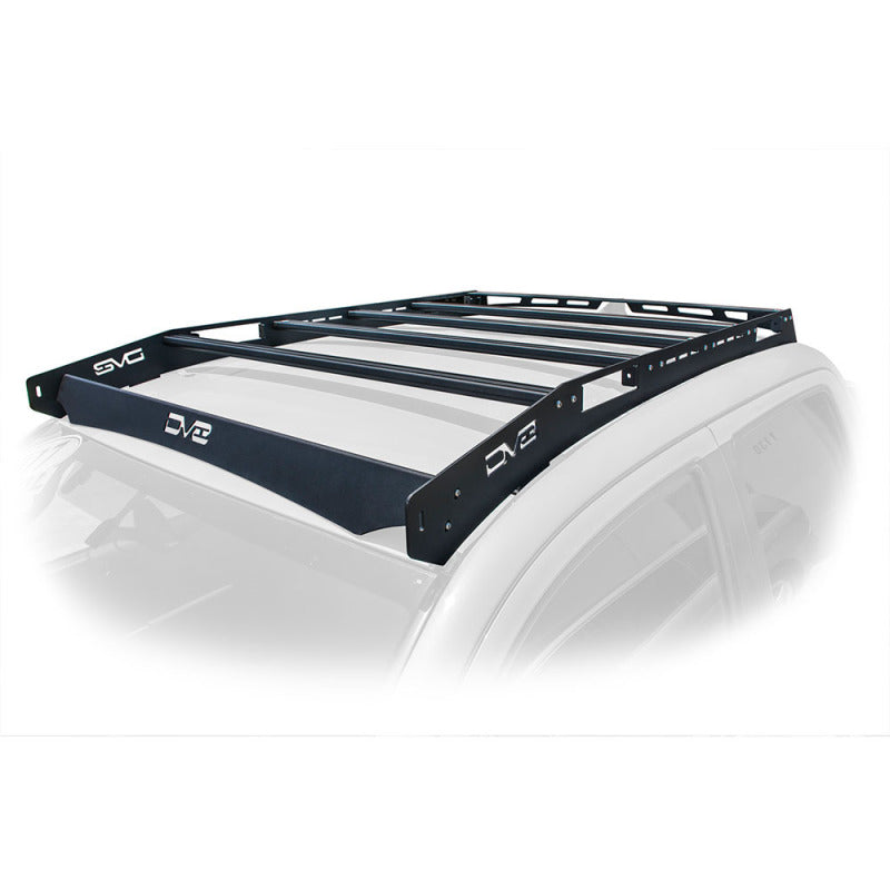 DV8 Offroad 2016+ Toyota Tacoma Aluminum Roof Rack (45in Light) with mounting brackets for offroad lighting and accessories.