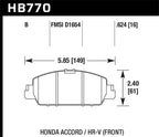 HB770 dimensions for Hawk 13-17 Honda Accord HPS 5.0 Front Brake Pads