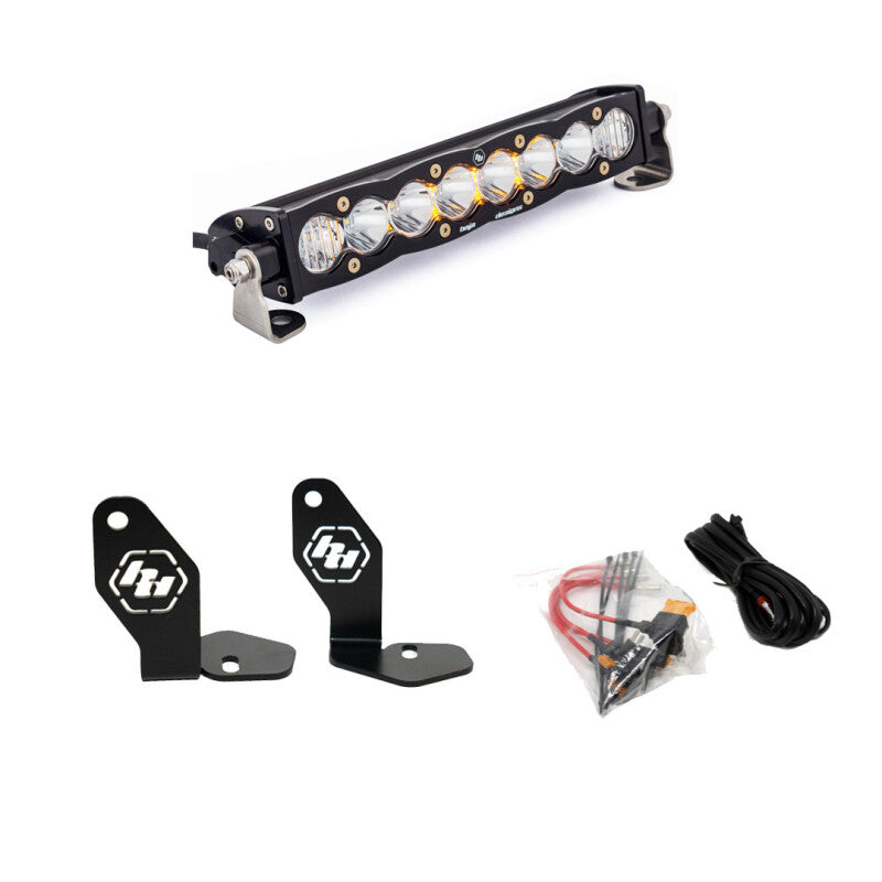Baja Designs 22-23 Polaris RZR Pro R S8 10in Hood Mount Kit - Clear with LED light bar and installation hardware