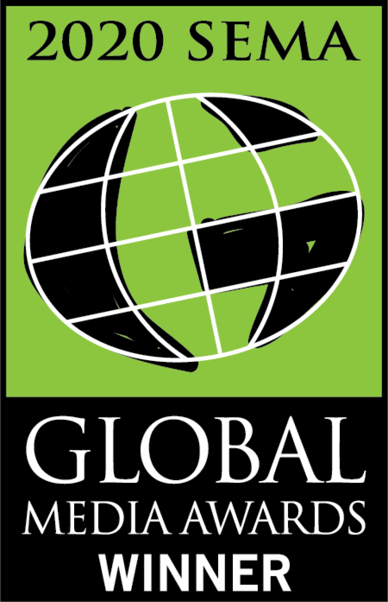 2020 SEMA Global Media Awards Winner logo on green background
