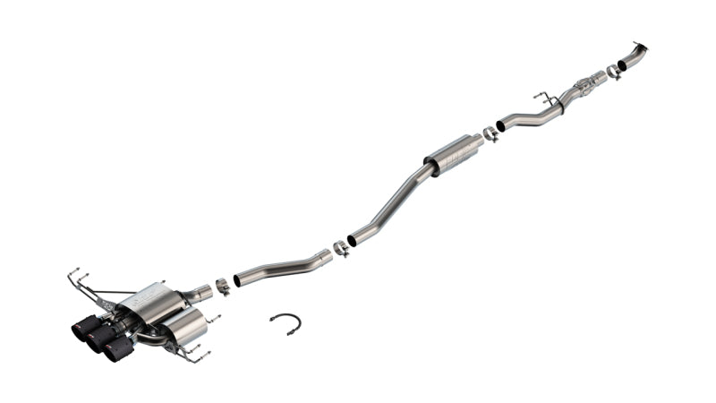 Borla 2023 Honda Civic Type R MT ATAK Catback Exhaust w/ 4in Black Anodized Carbon Fiber Tips Main image