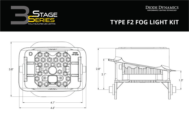 Diode Dynamics SS3 Sport Type F2 Kit ABL - White SAE Fog Secondary image