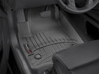 WeatherTech 2017+ Cadillac XT5 Front FloorLiner - Black installed in vehicle interior.
