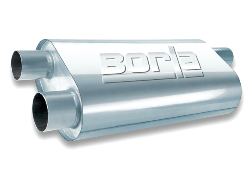 Borla Universal Oval Transverse Single 3in Inlet/2.5in Outlet 19in x 10.25in x 5.5in Turbo Muffler for offroad performance upgrades