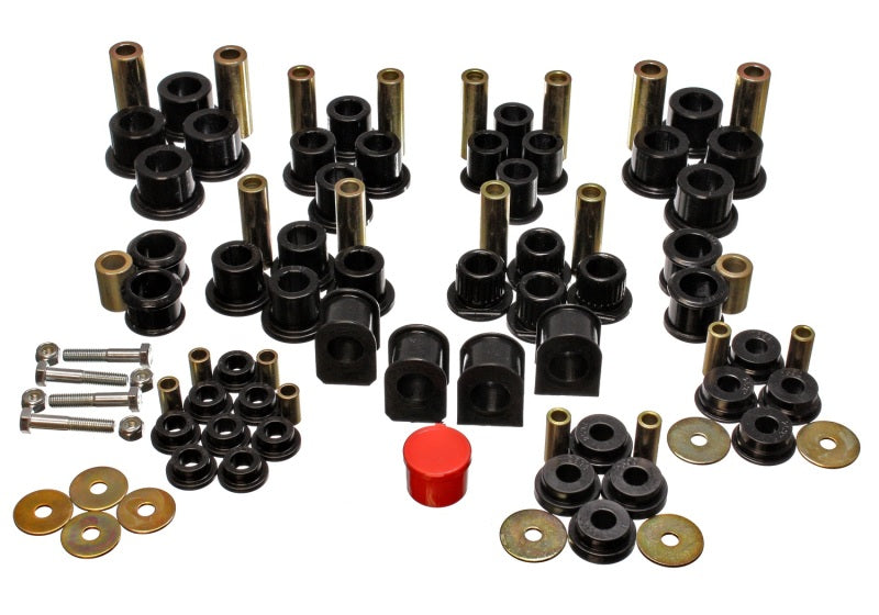 Energy Suspension 99-04 Ford F-250 4WD Superduty Black Hyper-flex Master Bushing Set components on display.