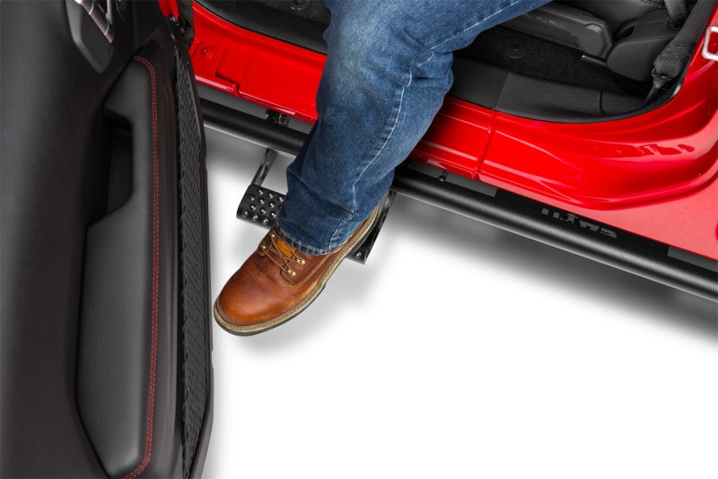 N-Fab RKR Step System 2019 Jeep Wrangler JT 4 Door Truck Full Length - Tex. Black - 1.75in Secondary image