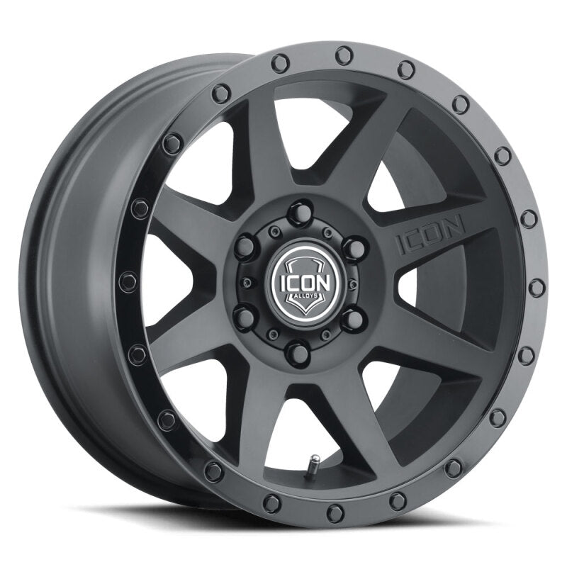 ICON Rebound 18x9 6x135 6mm Offset 5.25in BS 87.1mm Bore Double Black Wheel for offroad performance upgrades