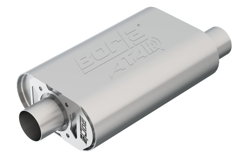 Borla CrateMuffler SBC Hot 350/383 2.5 inch Offset/Center 14in x 4.35in x 9in Oval Atak Muffler for offroad performance upgrades Main image