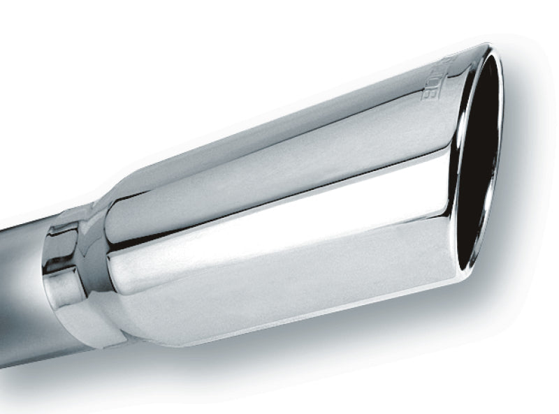 Borla 4in Inlet 5in Round Rolled Angle Cut w/ Clamp x 14in Long Exhaust Tip for offroad performance upgrades