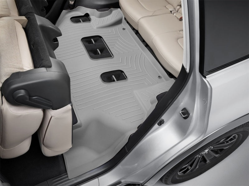 WeatherTech 11-13 Infiniti QX56/14+ Infiniti QX80 Rear FloorLiner - Grey (2nd Row Split Bench) Secondary image