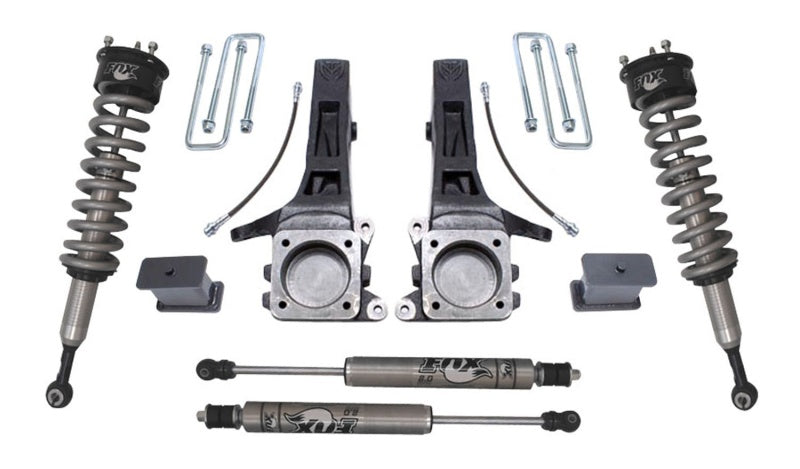 MaxTrac 05-18 Toyota Tacoma 2WD 6 Lug 6.5in/4in MaxPro Elite Spindle Lift Kit w/FOX Shocks components layout