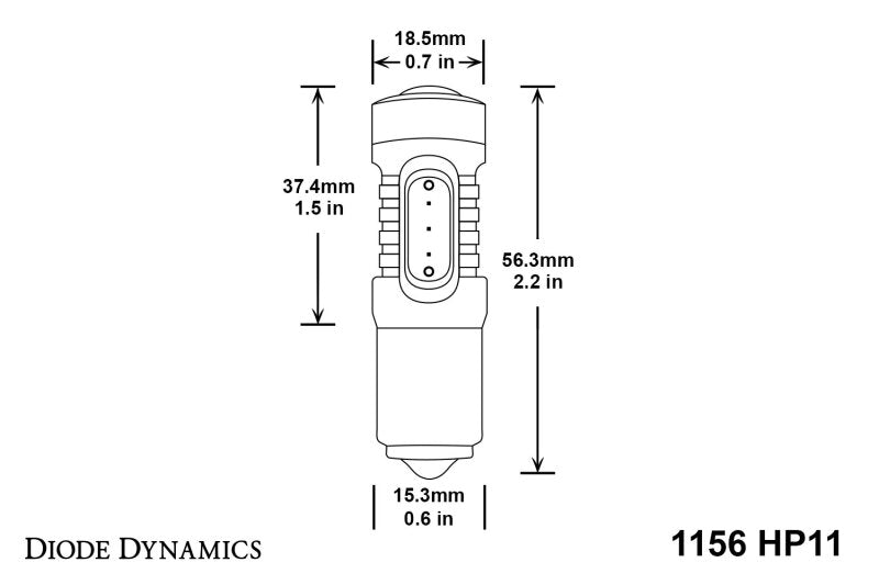 Diode Dynamics 1156 LED Bulb HP11 LED - Amber (Single) Secondary image