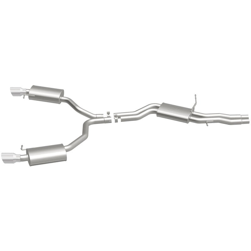 MagnaFlow Sys C/B 12-15 Audi A6 / A7 3.0L V6 SS 2.5in Dual Split Rear Ext 4in Tips exhaust system image.