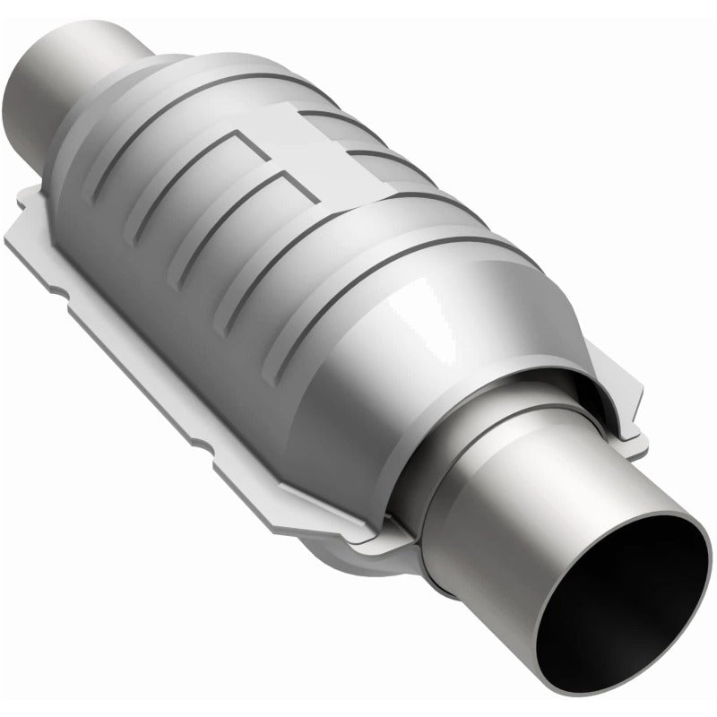MagnaFlow Conv Univ 2.25in Inlet/Outlet Center/Center Round 9in Body L x 5.125in W x 13in Overall L for offroad performance upgrades