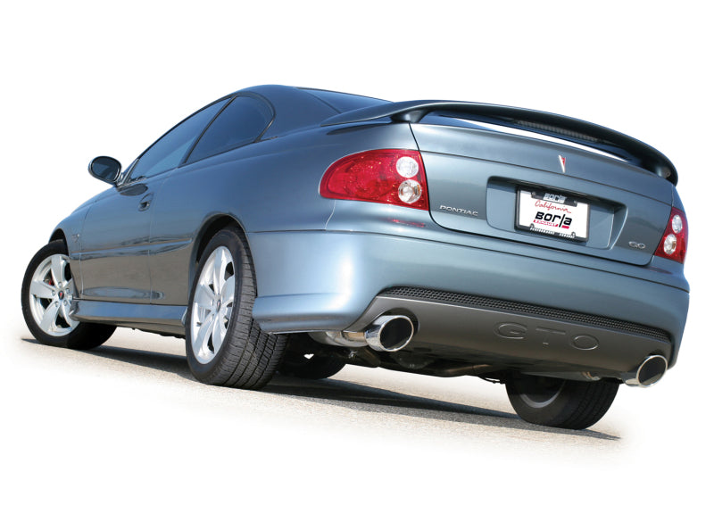 Borla 05-06 Pontiac GTO Coupe 2dr 6.0L 8cyl AT/MT 4spd/6spd RWD SS Catback Exhaust w/ inXin Pipe on blue coupe