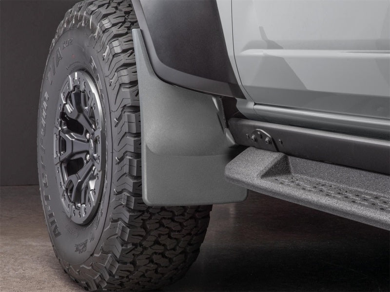 WeatherTech 22-23 Ford Bronco Raptor (Excl. Sport Models) No Drill Mudflaps Front Pair - Black Secondary image