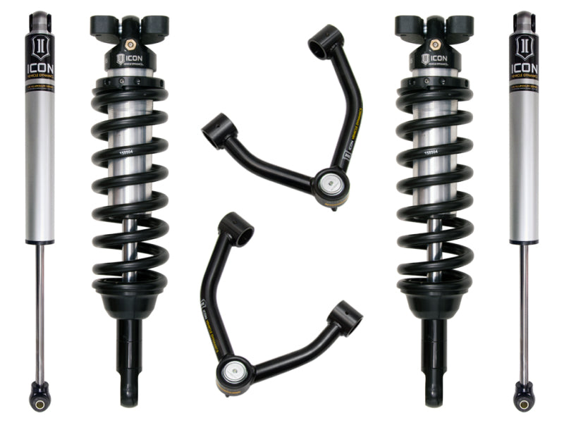 ICON 2015+ Chevrolet Colorado 1.75-3in Stage 2 Suspension System parts including shocks and control arms.