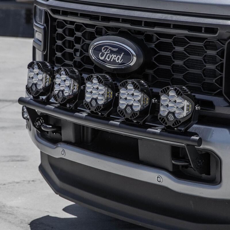 Baja Designs 23+ Ford Super Duty LP6 Bull Bar Light Kit w/ Upfitter mounted on truck