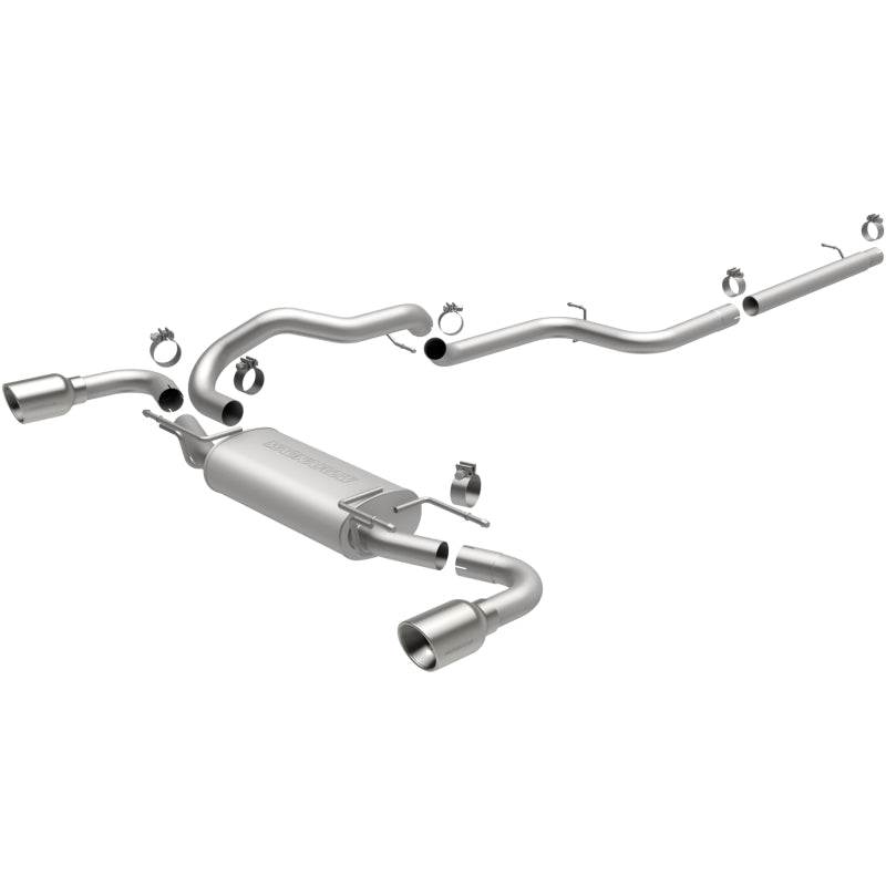 MagnaFlow 10-12 Mazda 3 L4 2.5L Hatchback Split Rear Exit Stainless Cat Back Performance Exhaust Main image