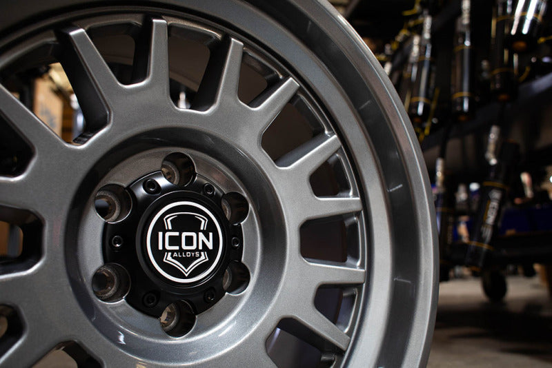 ICON Anza 17x8.5 6x5.5 0mm Offset 4.75in BS 106.1mm Hub Bore Gun Metal Wheel Secondary image