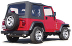 Borla 00-06 Jeep Wrangler Sport/SE/X/Rubicon Sahara 2.5L/4cyl 4.0L/6cyl SS Catback Exhaust installed on red Jeep