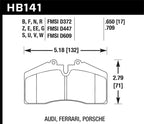 Hawk 94-96 Ferrari 456GT Rear / 91-94 Porsche 911 Rear / 94-98 Porsche 911 Front / 86-91 Porsche 928 brake pad specifications