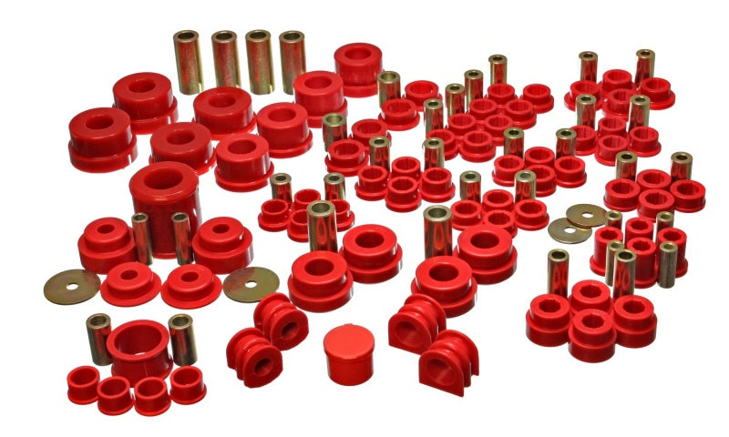 Energy Suspension 02-09 Nissan 350Z / 03-07 Infiniti G35 Coupe Red Hyper-Flex Master Bushing Set for performance upgrades.