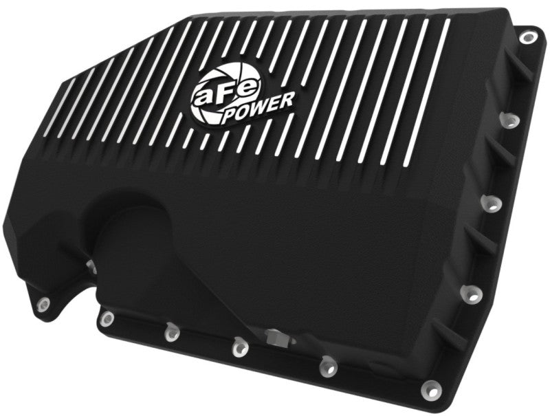 aFe 05-19 VW 1.8L/2.0L w/o Oil Sensor Engine Oil Pan Black POWER Street Series w/ Machined Fins Secondary image