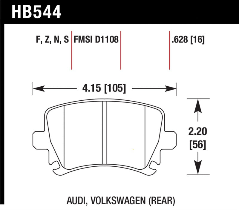 Hawk 2006-2009 Audi A3 TFSIi Quattro 2.0 HPS 5.0 Rear Brake Pads Secondary image